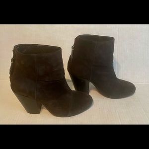 Rag & Bone New York Suede Ankle Boot BLACK Size 36.5